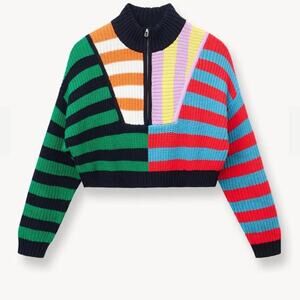 Staud cropped hampton sweater cabana